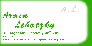 armin lehotzky business card